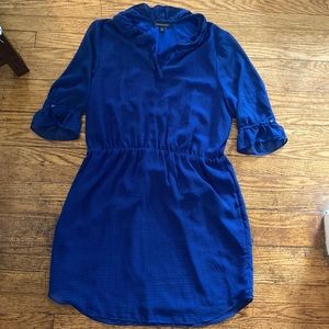 Banana Republic Blue and Black Gingham Dress